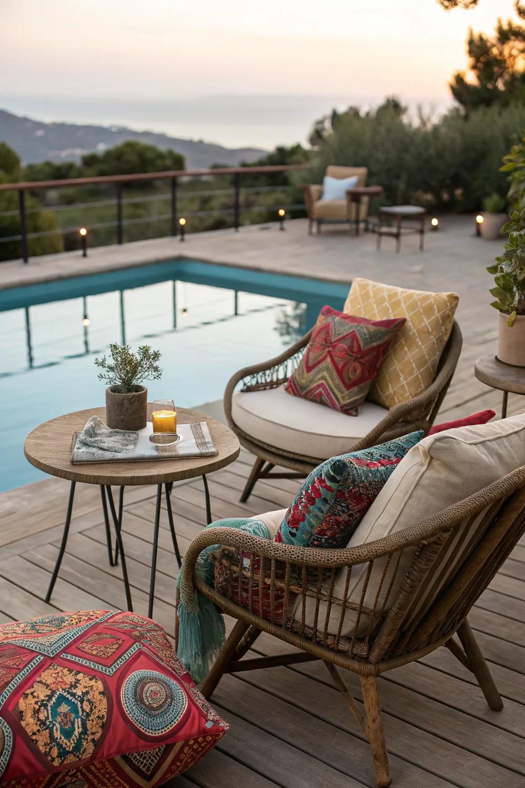 Unwind and entertain with fashionable outdoor seating.
