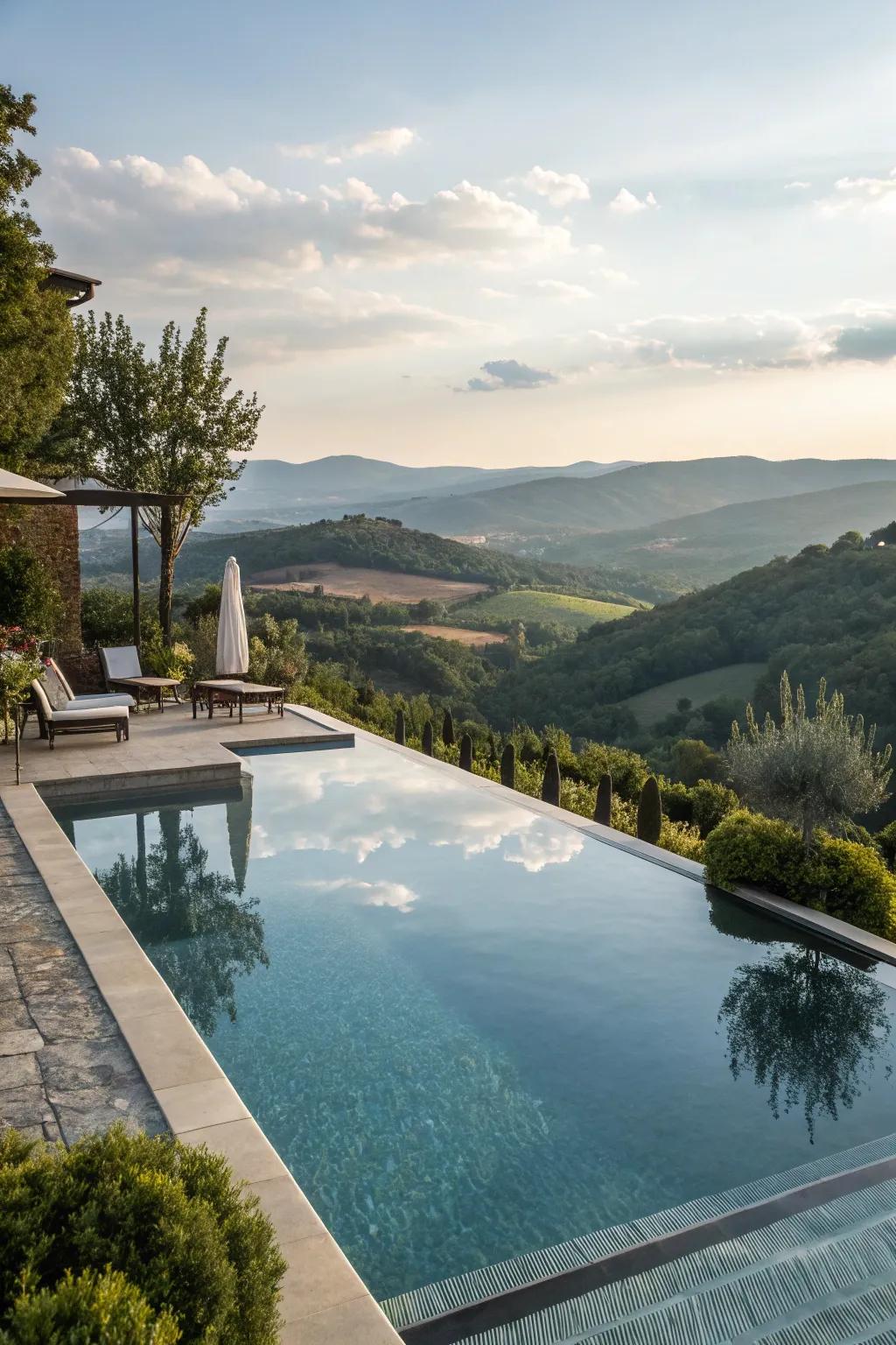 An infinity border pool presenting an awe-inspiring scene.