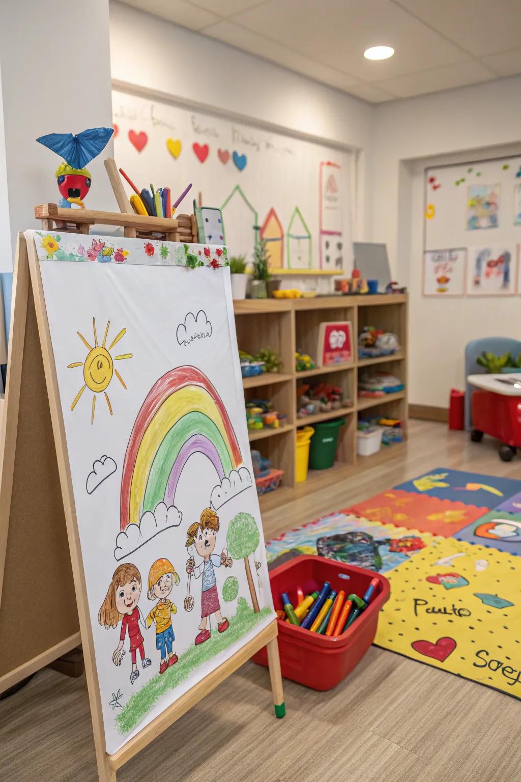 An art print presenting a child's unique artwork.