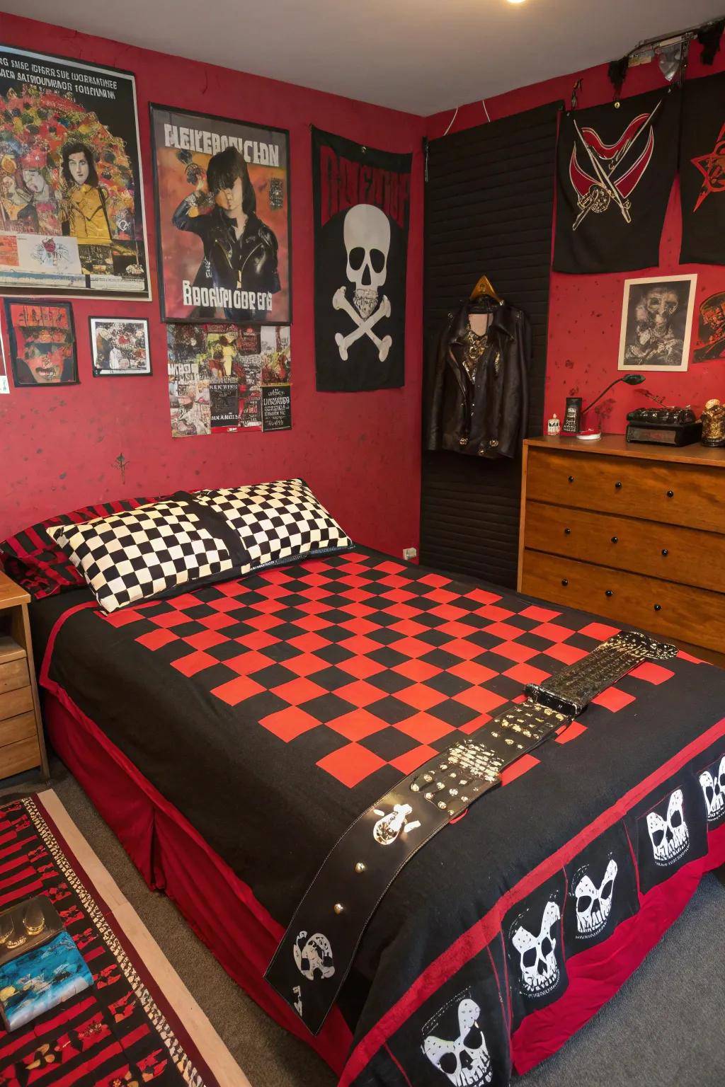 Infuse character throughout your area through textiles displaying bold designs and motifs.