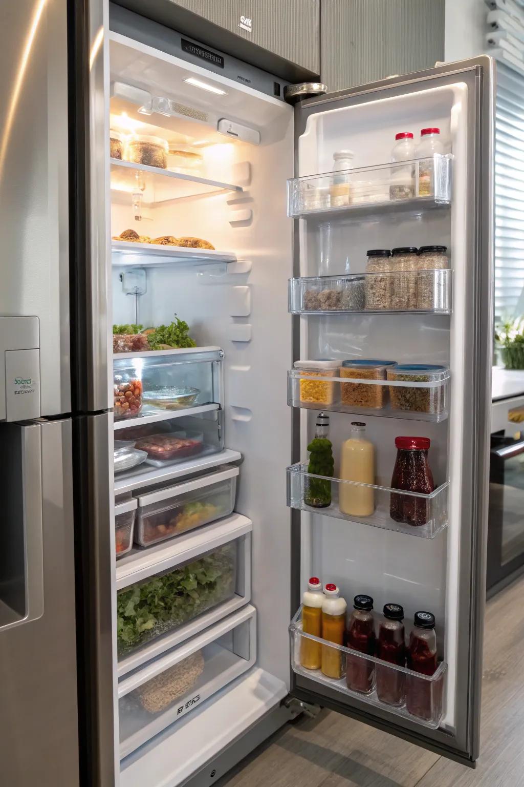 Adjustable shelves empower you to customize your refrigerator's space.