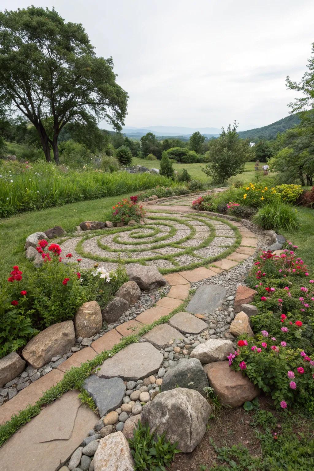 Elaborate stone footpaths invite exploration.