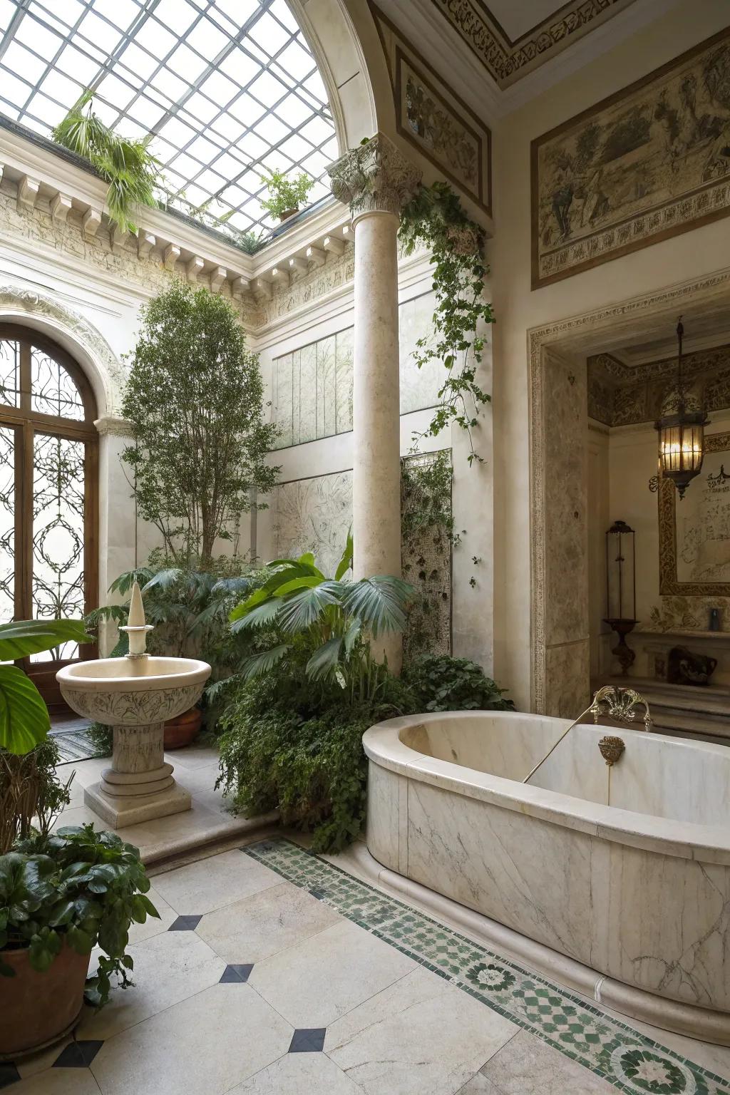 Elements of nature deliver serenity to this Roman-inspired escape.