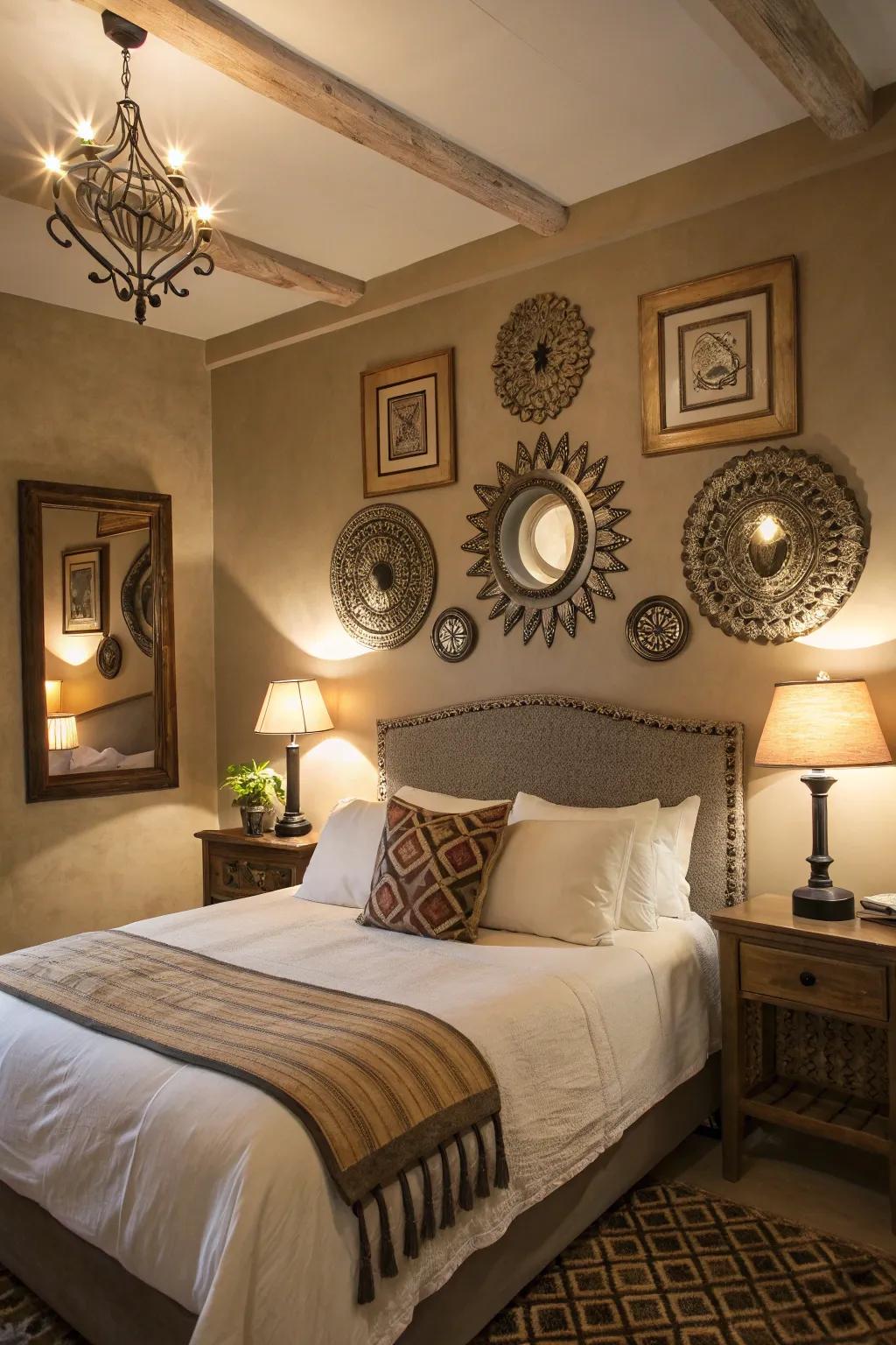 Artwork and reflective pieces elevate the feel of any space.