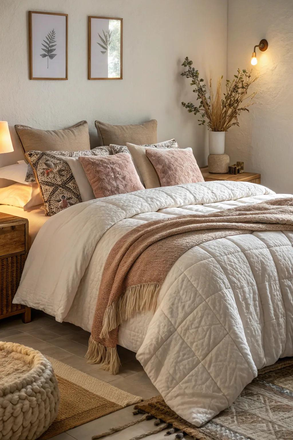 Tiered bedding introduces dimension and comfort to your bed.