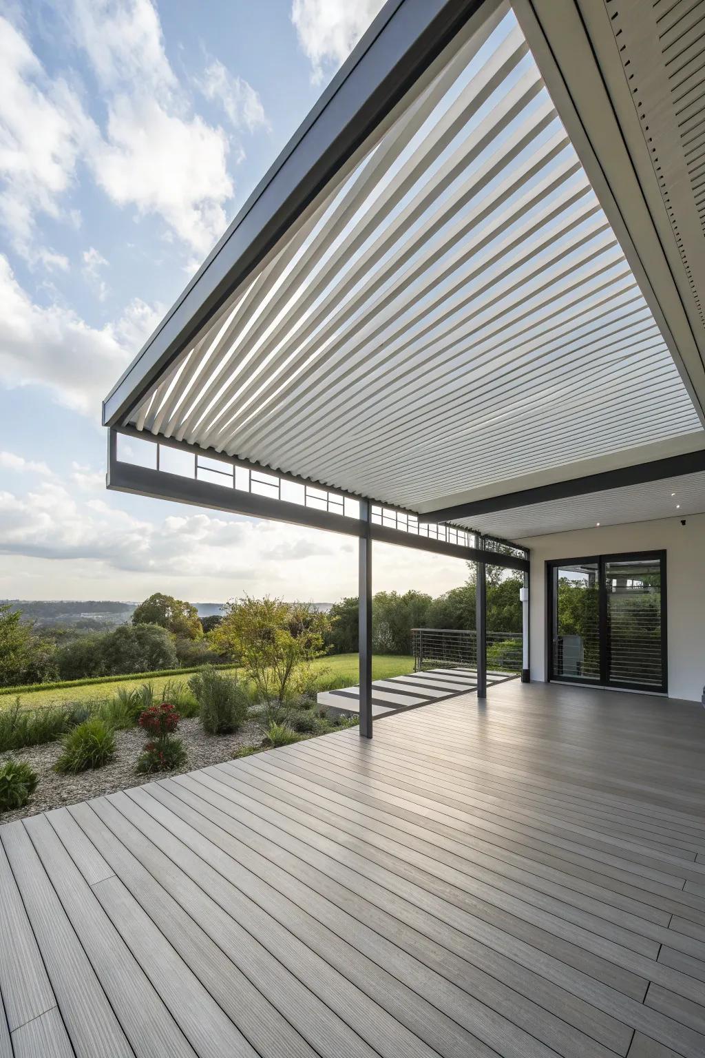A louvered roof system offers high-tech management of your deck's environment.