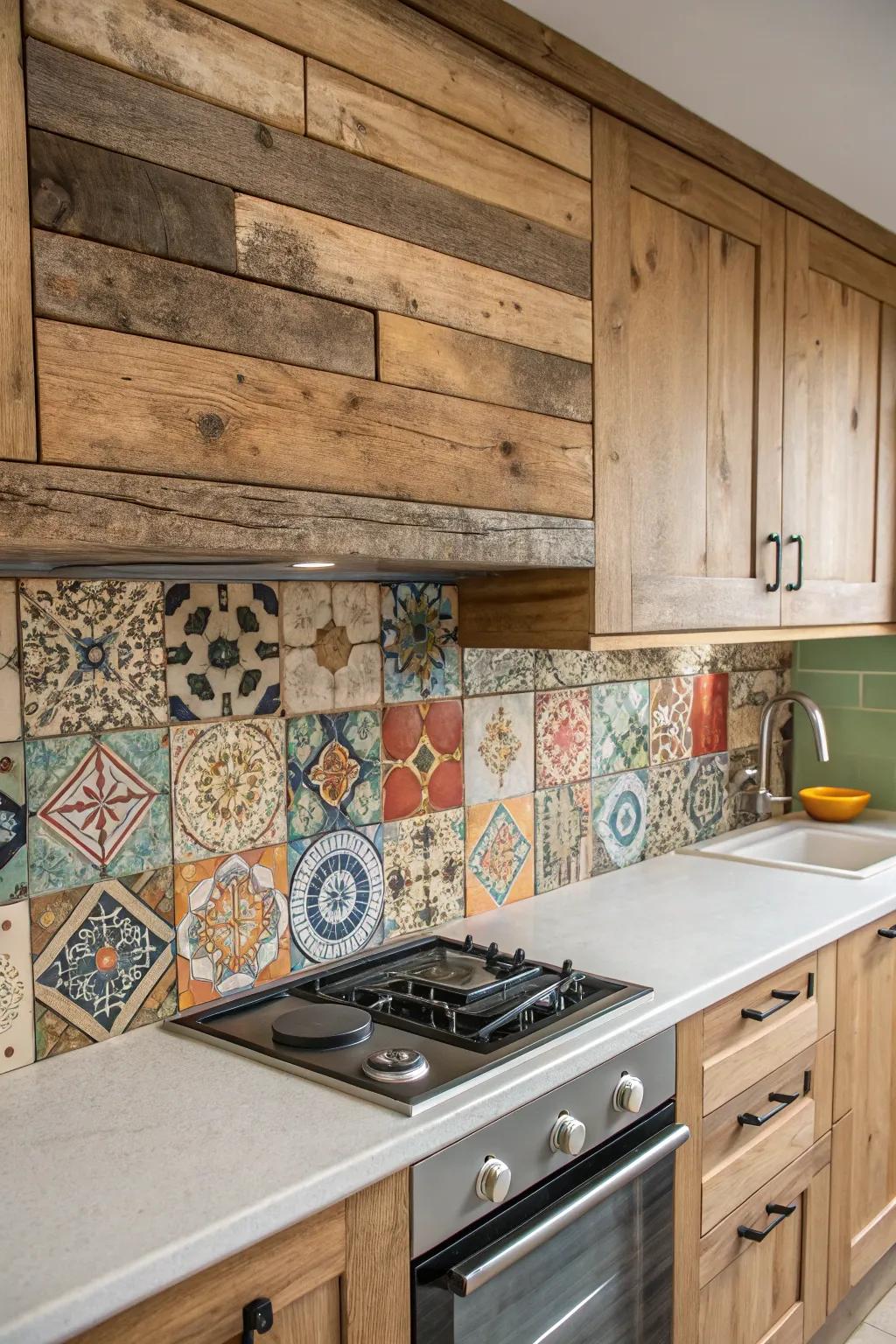 A mix of salvaged timber and cladding establishes a comforting, welcoming visual.