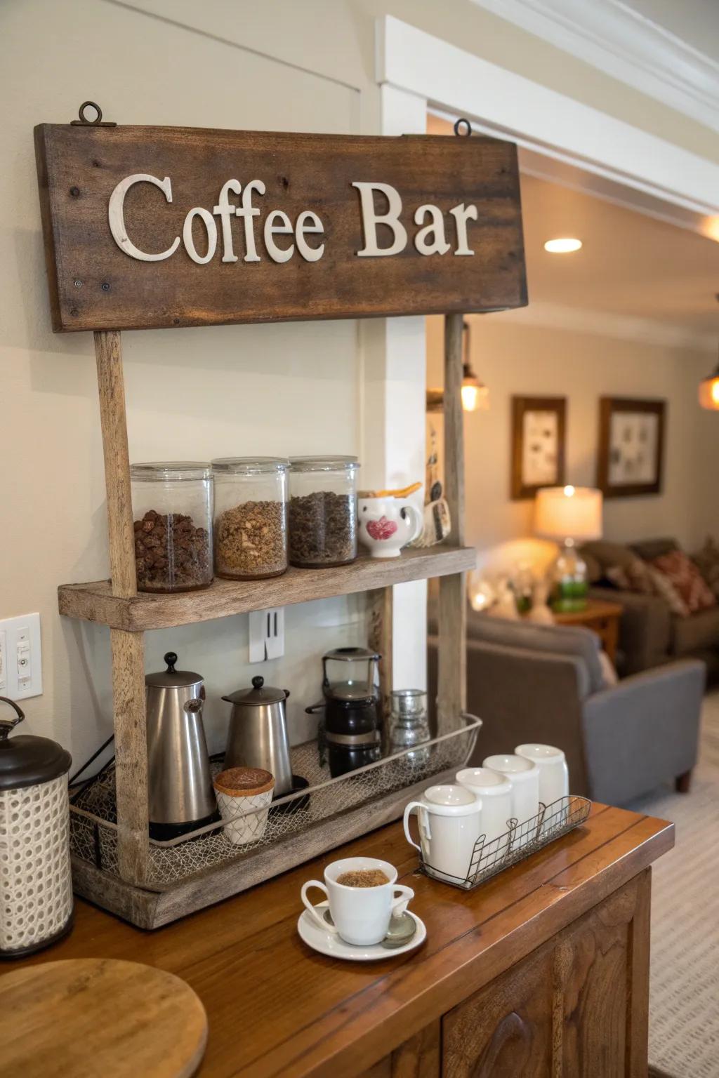Establish a personal caffeine alcove with flair.
