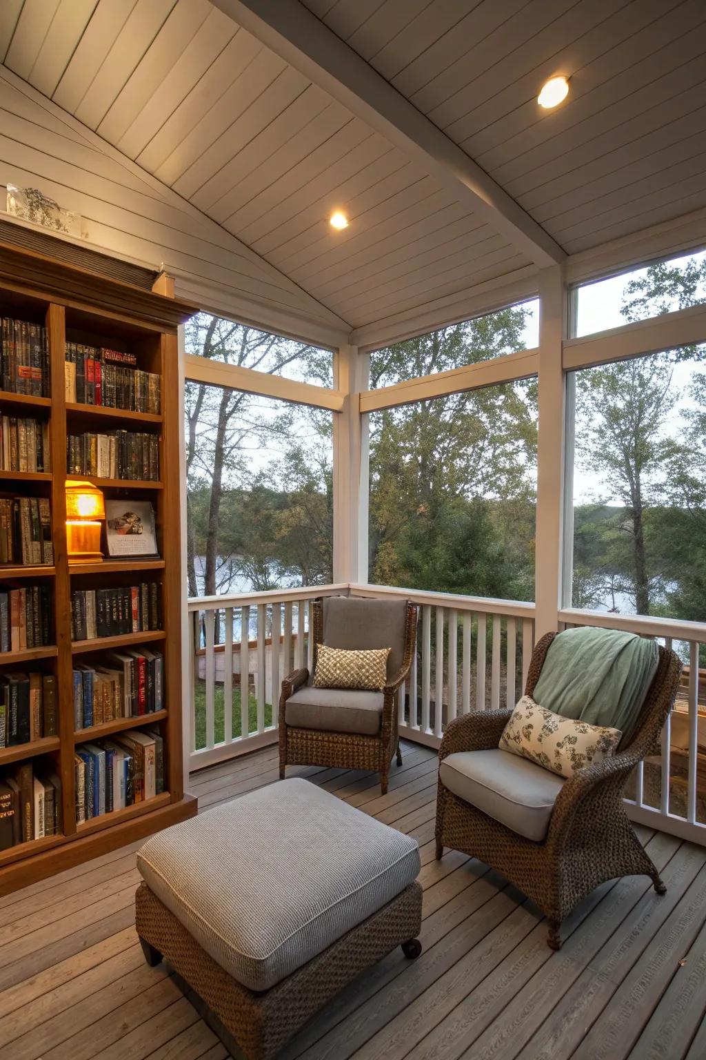 A serene perusing alcove for book enthusiasts.
