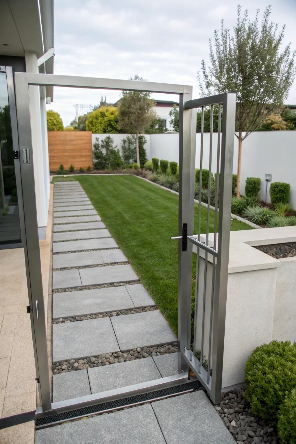 A minimalist gate epitomizing contemporary simplicity.