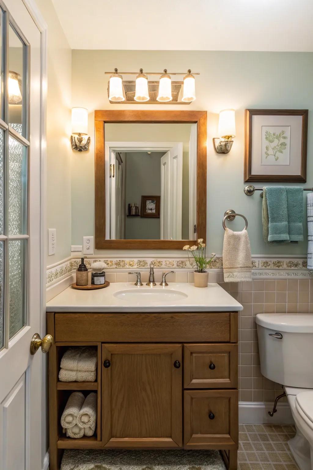 Vanity illumination enhancing practicality for daily activities.