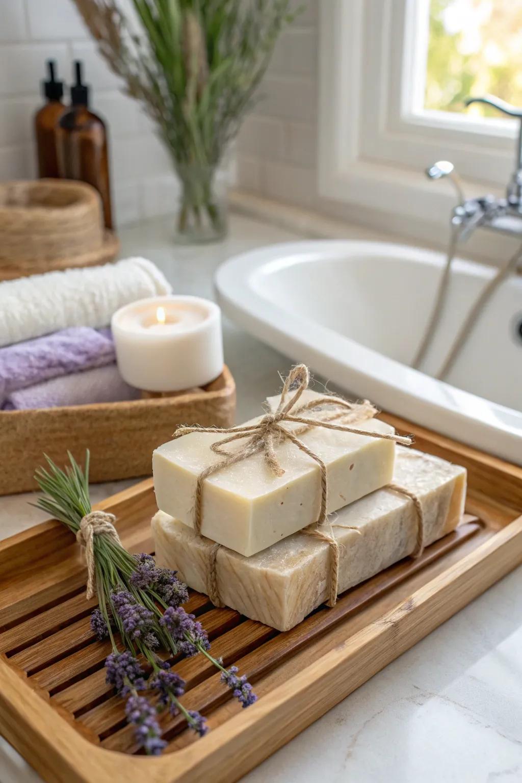 Luxurious handmade soaps perfect for gifting.