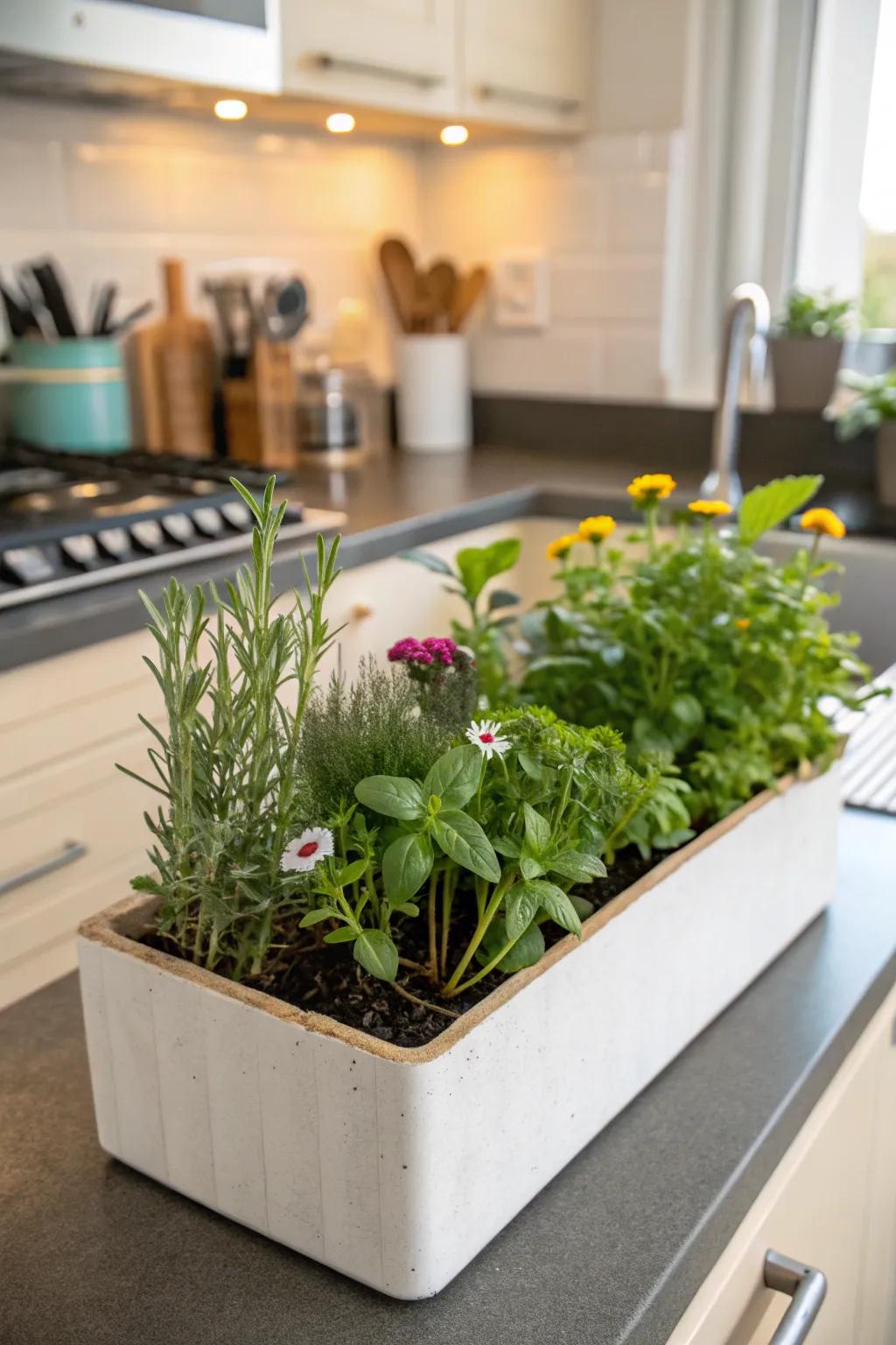 A miniature patch ideally suited for culinary counters.