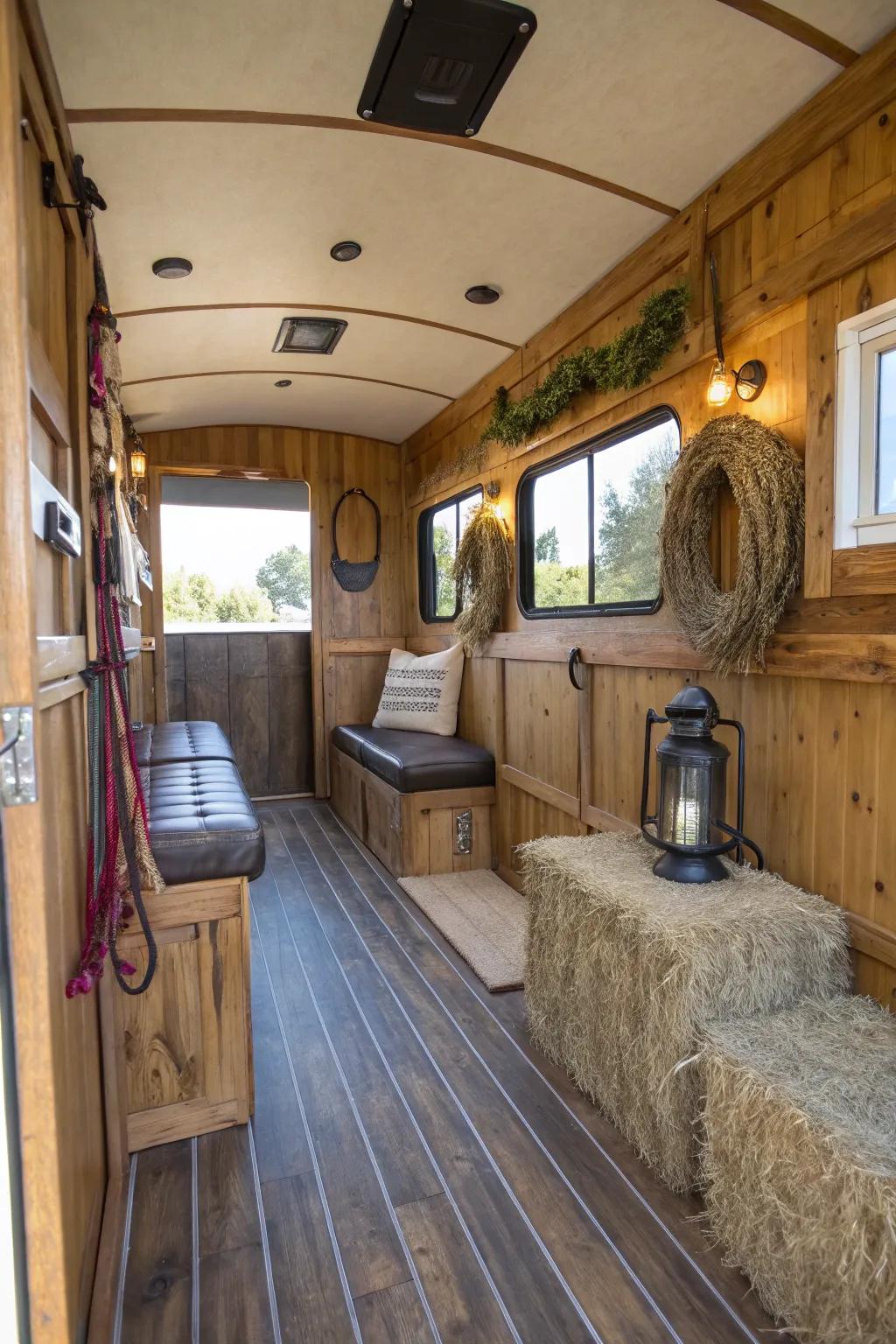 Wood accents bring a warm and rustic element to your trailer.