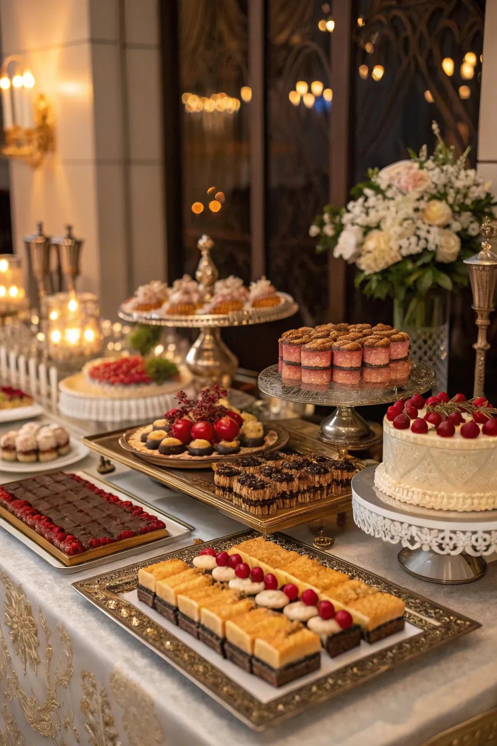 A lavish sweet treat bar, designed to gratify every dessert desire.