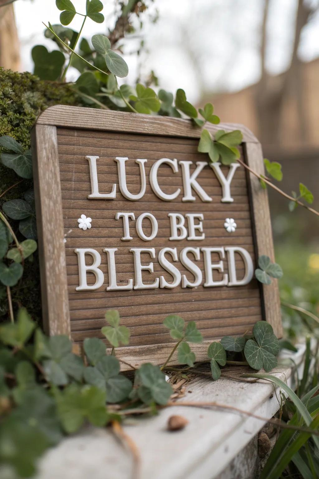 A heartfelt letter board that blends gratitude and fortune seamlessly.