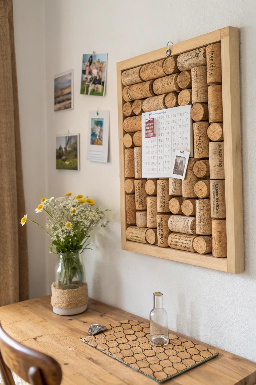 Metamorphose your cork accumulation into an endearing bulletin board that ignites elation and discourse.