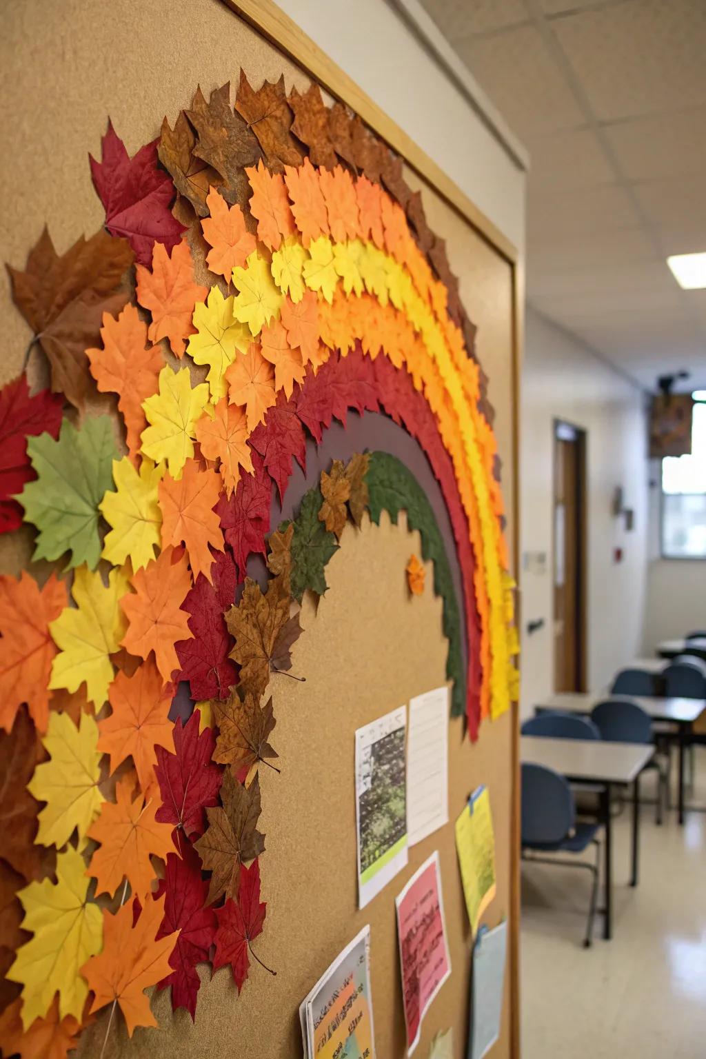 A Chromatic Autumn Canopy brightening the educational setting.