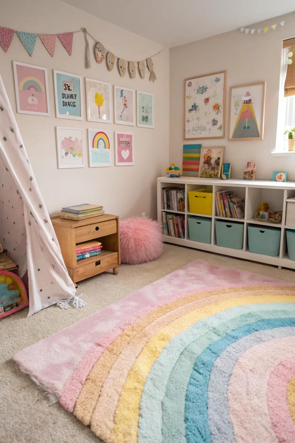 A plush rug appends comfort and flair to the room.