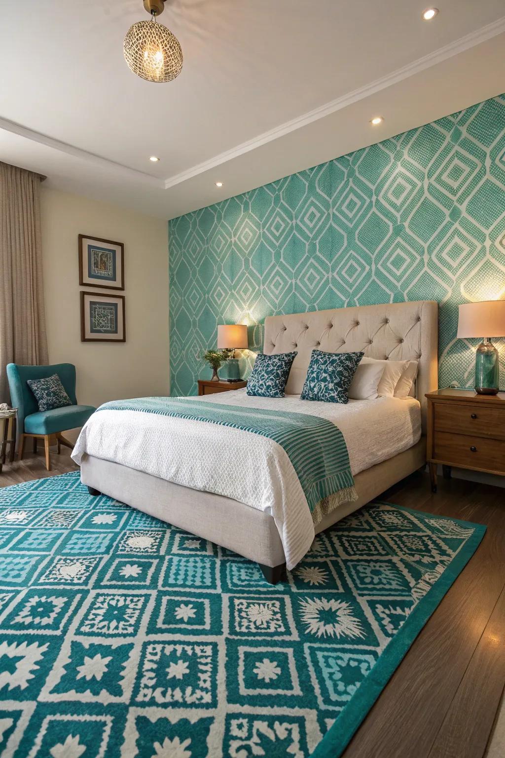 Geometrical designs introduce a contemporary edge.