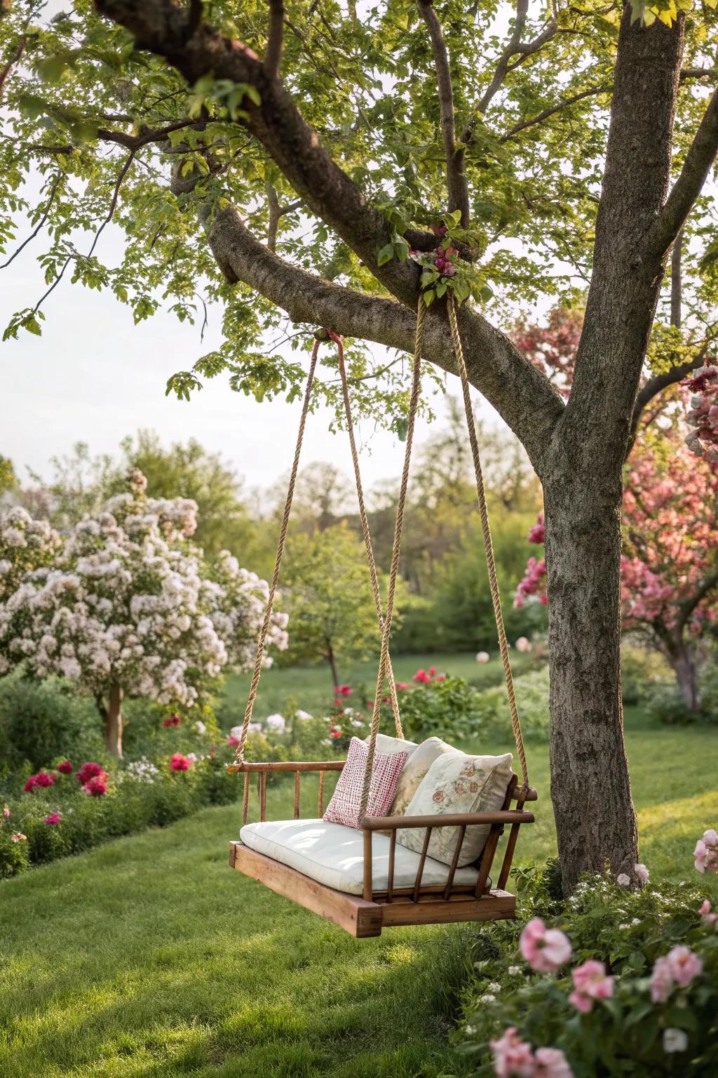 Gently swing beneath the tree and permit your cares to dissipate.