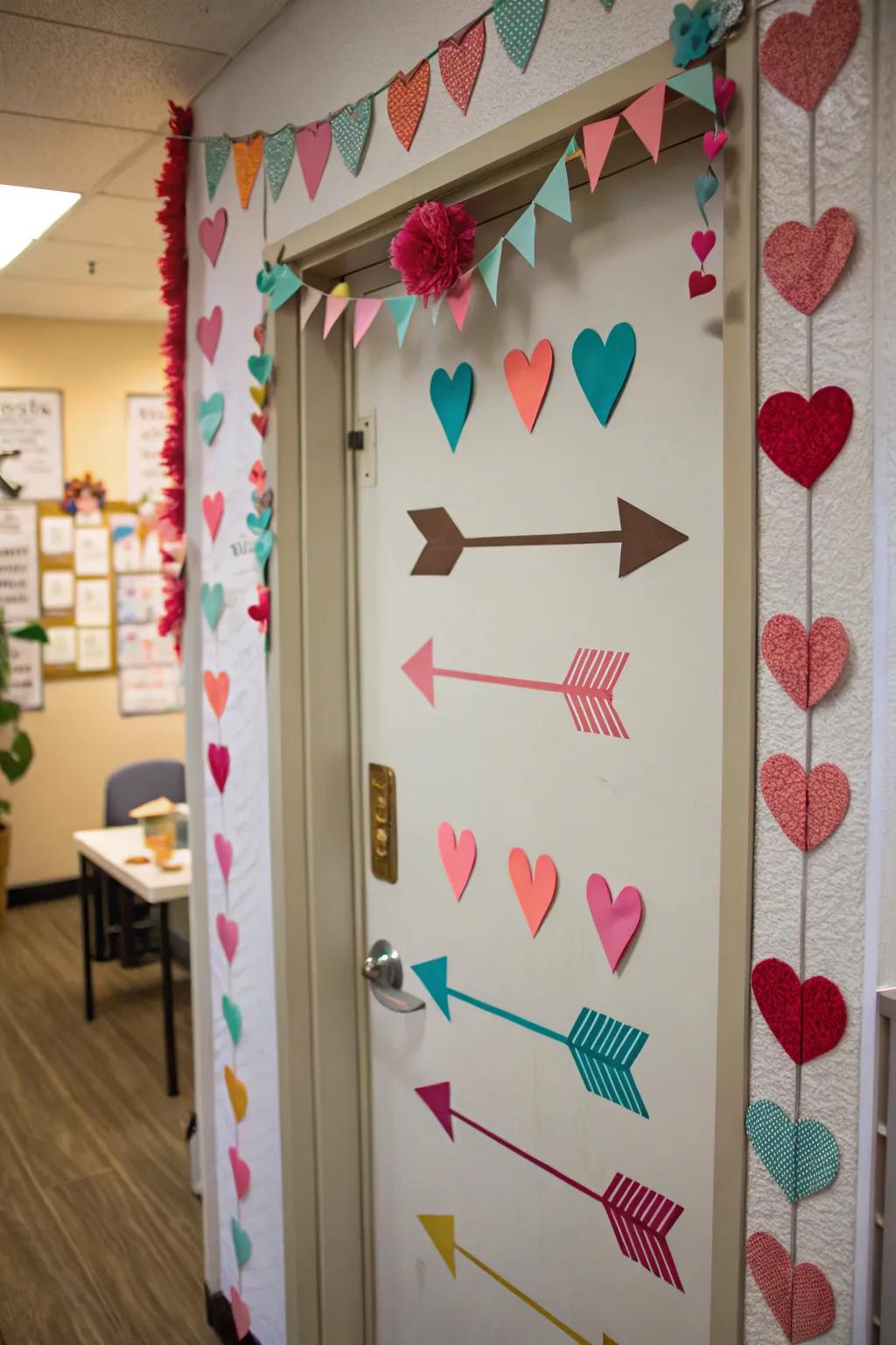 Cupid's projectiles inject a playful essence into your Valentine's door.