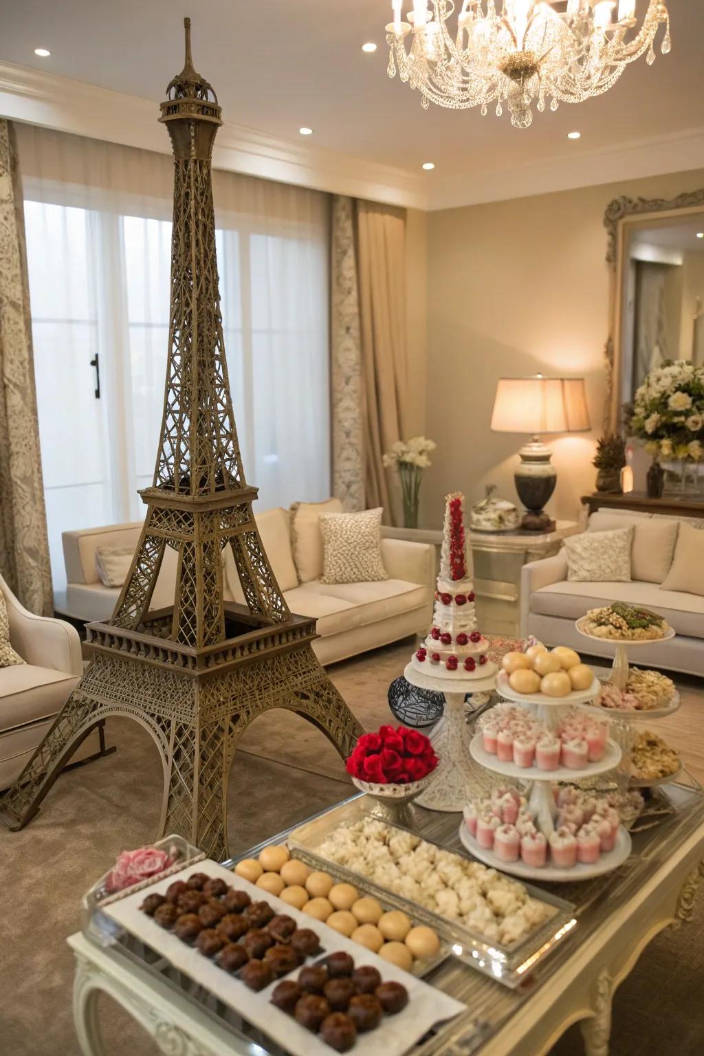 A Parisian-themed decor, crafting a welcome that's both personal and memorable.