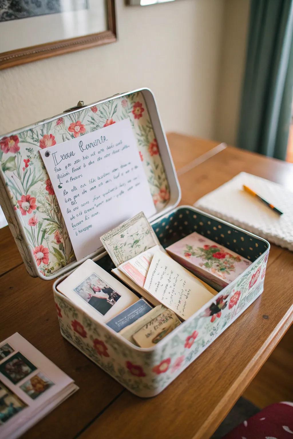 A commemorative capsule brimming with memories to cherish.