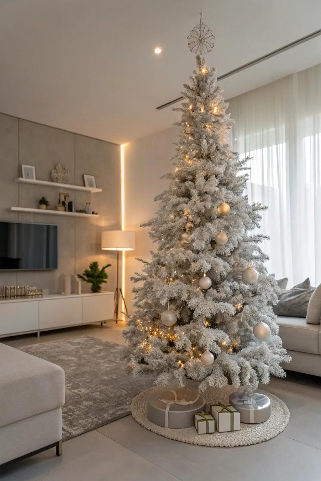 A minimalist tree displaying a monochrome palette oozes elegance.