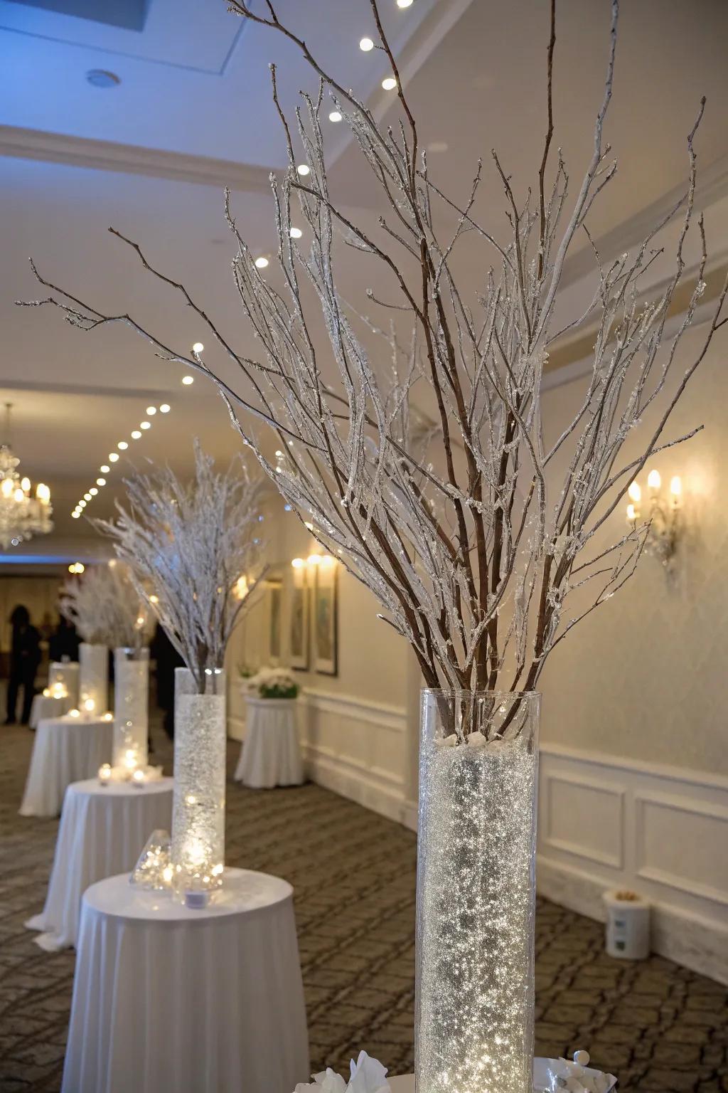 Snow-laden branches bring a touch of nature inside.