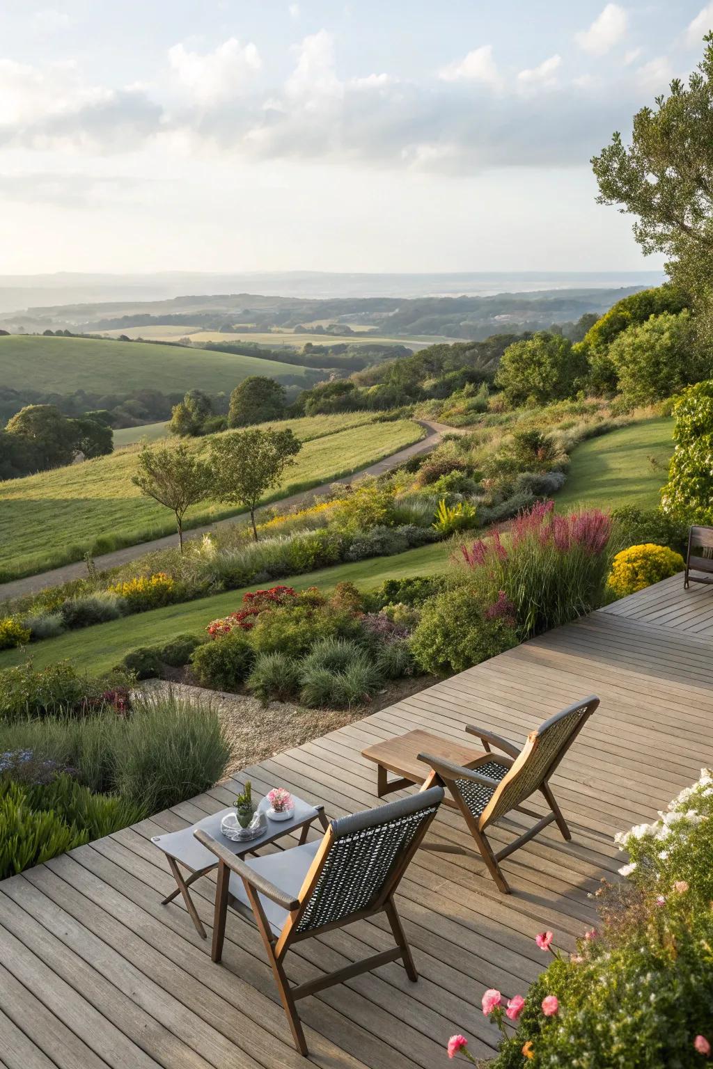 An open deck design accentuates the sensation of space and liberation.