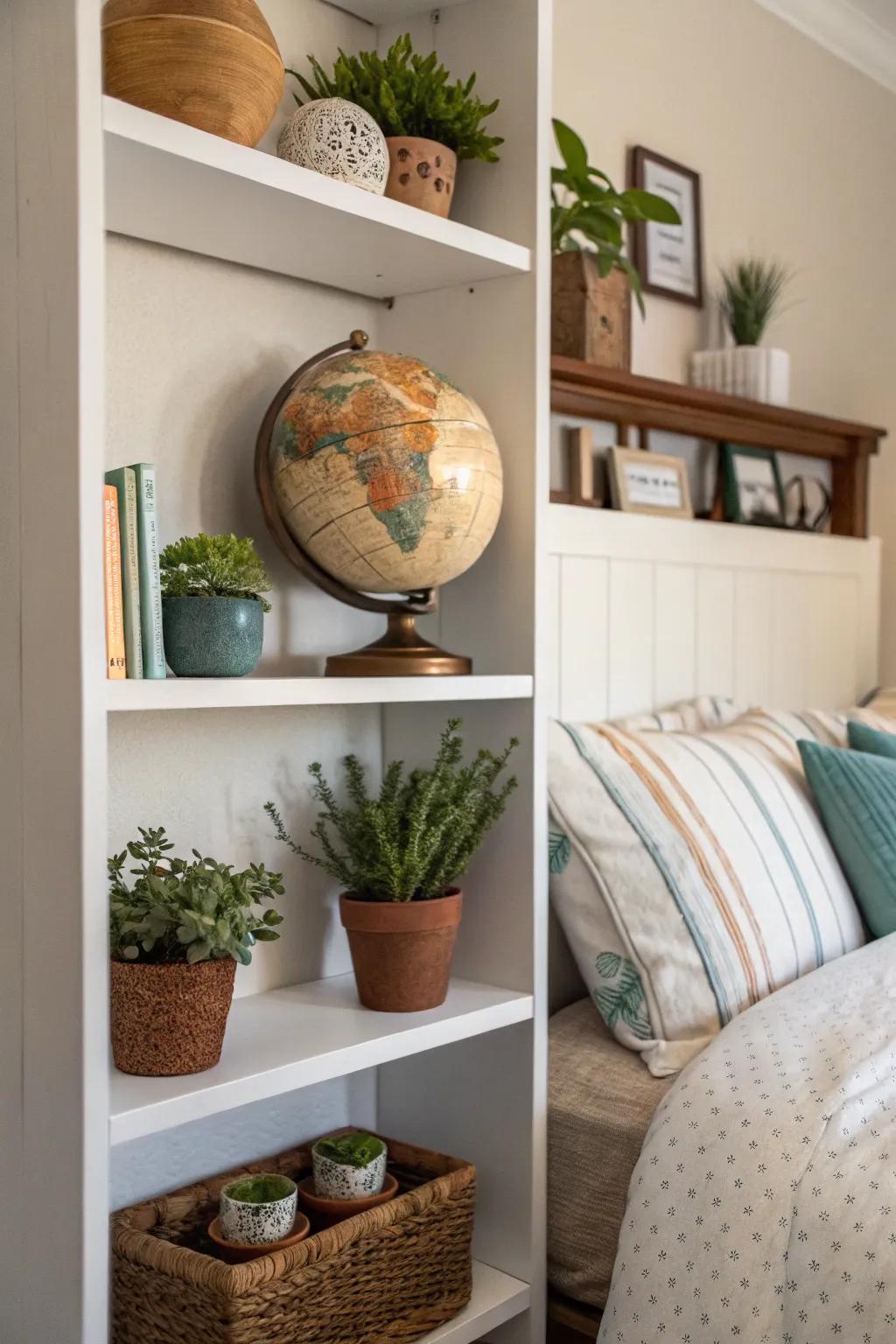 Decorative elements append a personal touch to the area