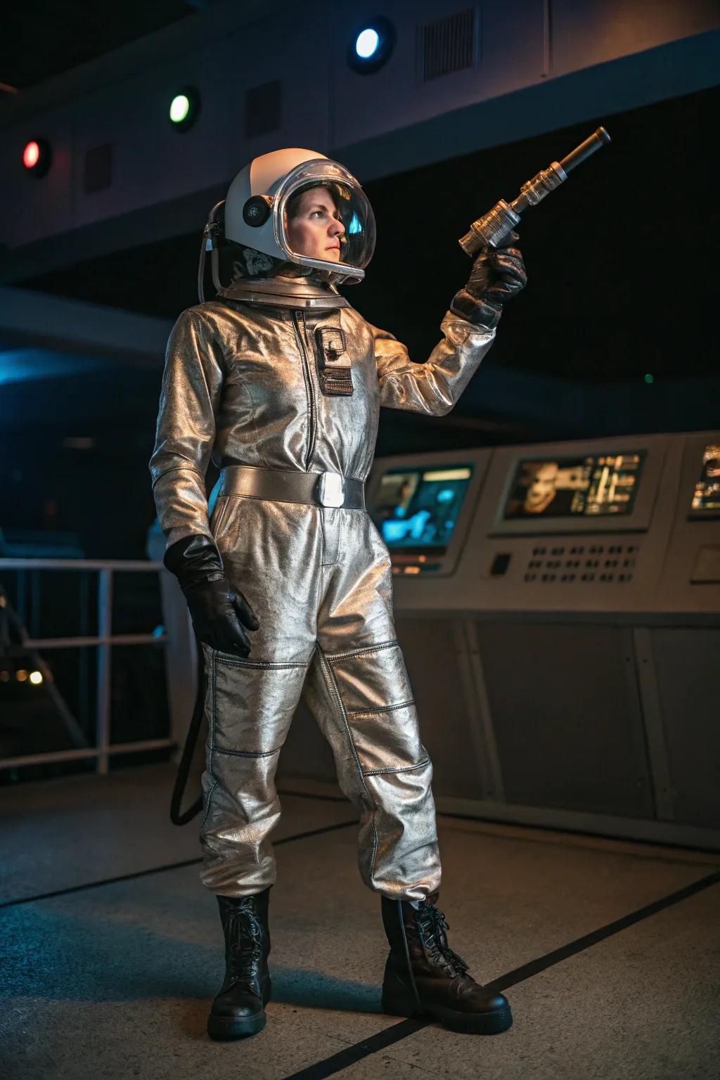 An explorer poised to embark into the final frontier.