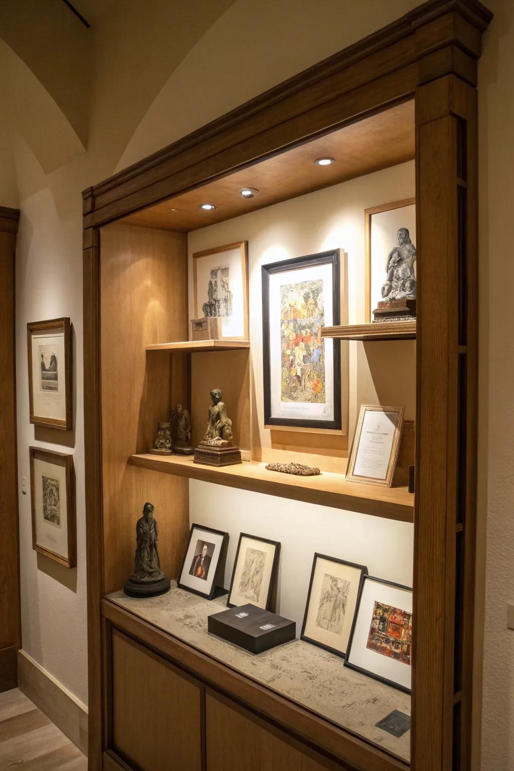 Transform your alcove into an art display.