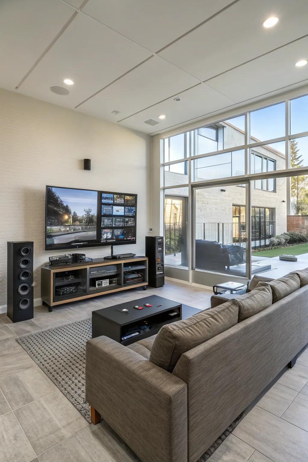 A striking entertainment center enriches your media and gaming experience.