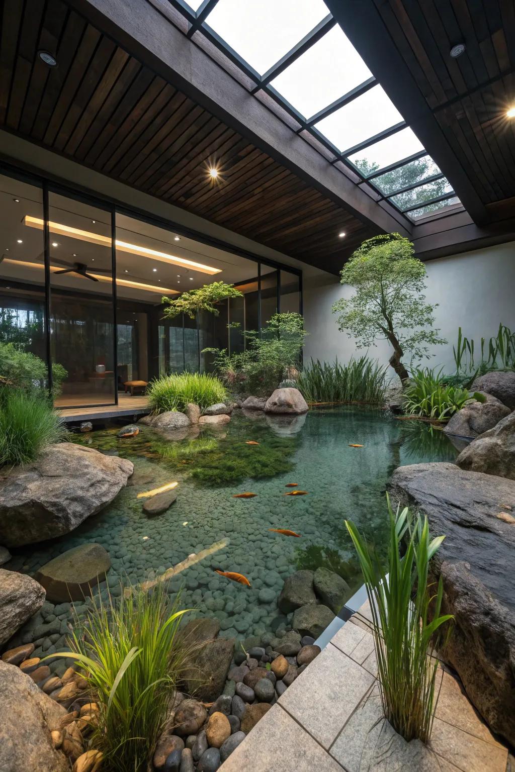 Realize serenity via open expanses within your aquascape.