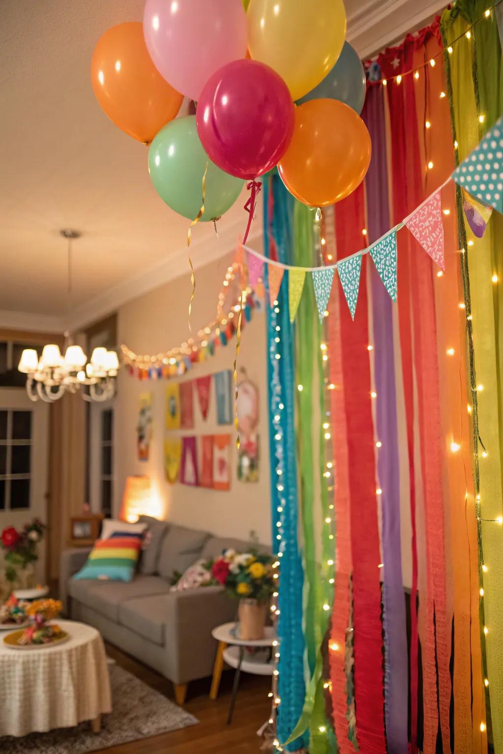 Infuse hue and amusement employing vibrant crepe strips.