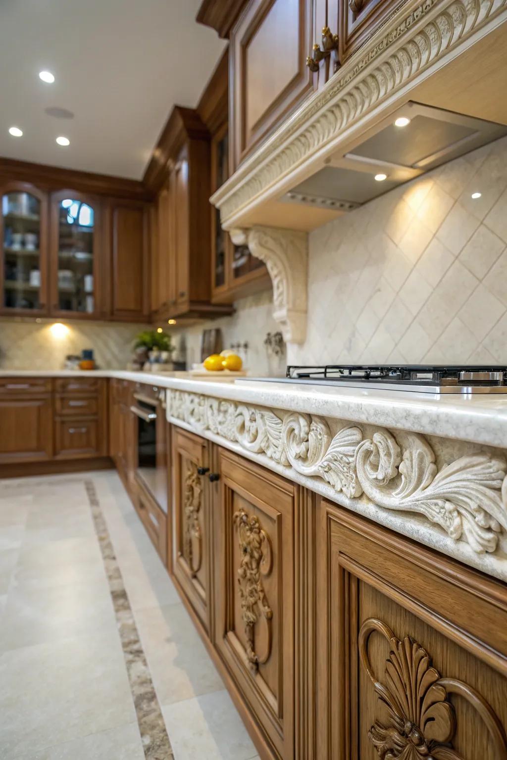 Elegant detailing via decorative moulding.