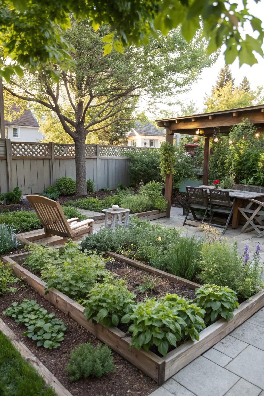Functional areas infuse utility and delight into your easement.