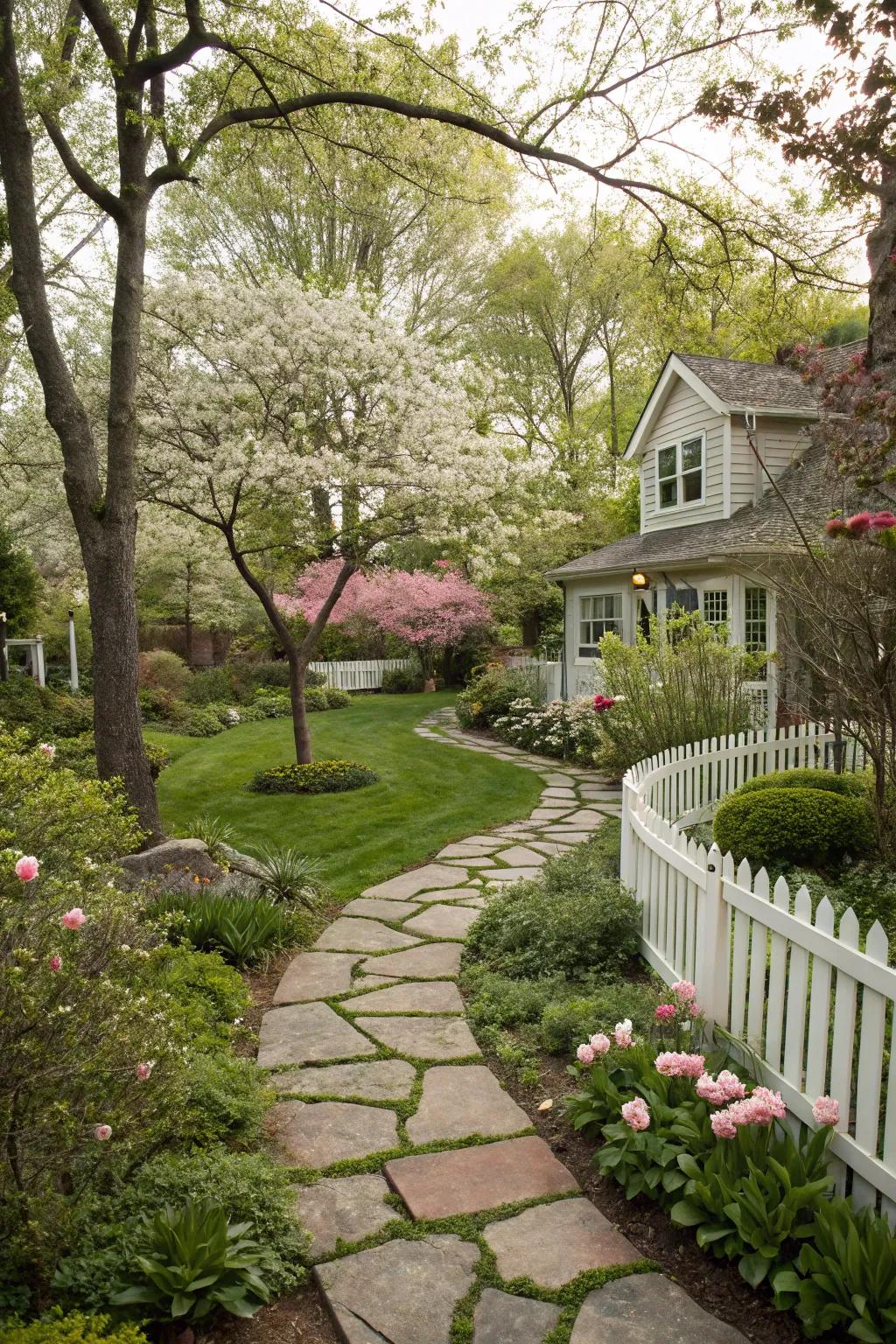 Garden walkways introduce allure and structure