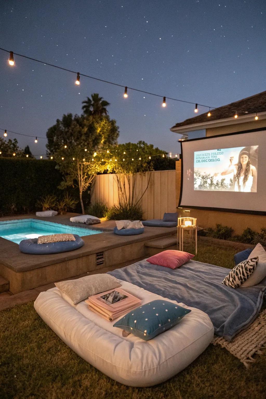 Inflatable water loungers furnish a playful and unconventional seating avenue for your attendees.