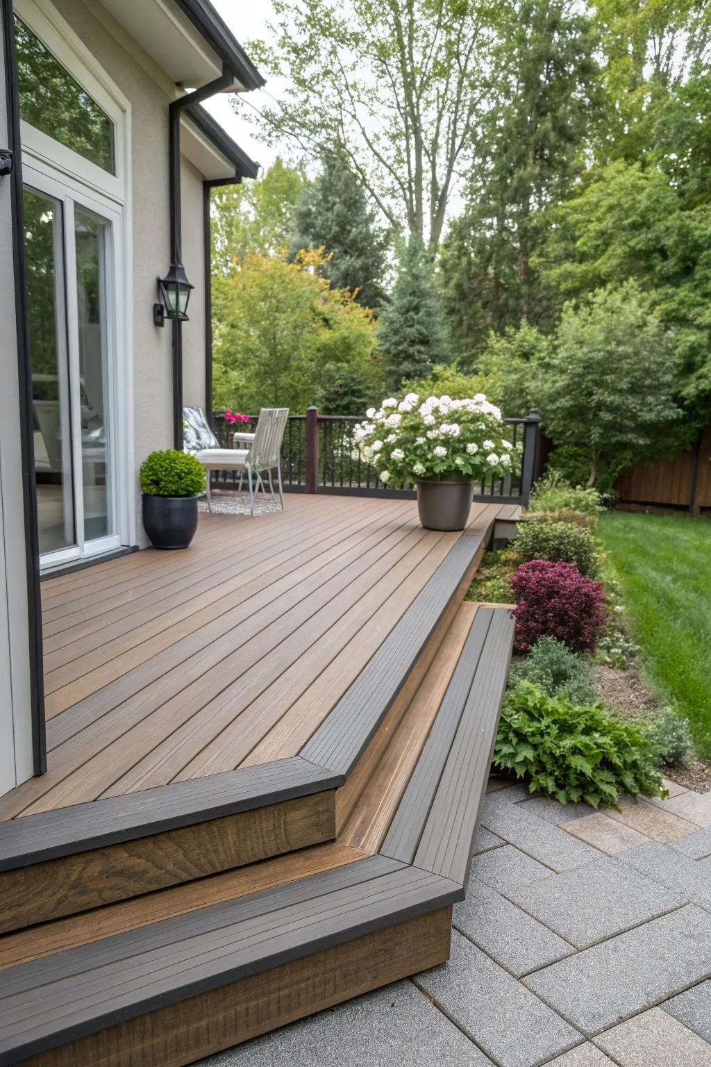Merge timber and composite for a resilient and fashionable deck.