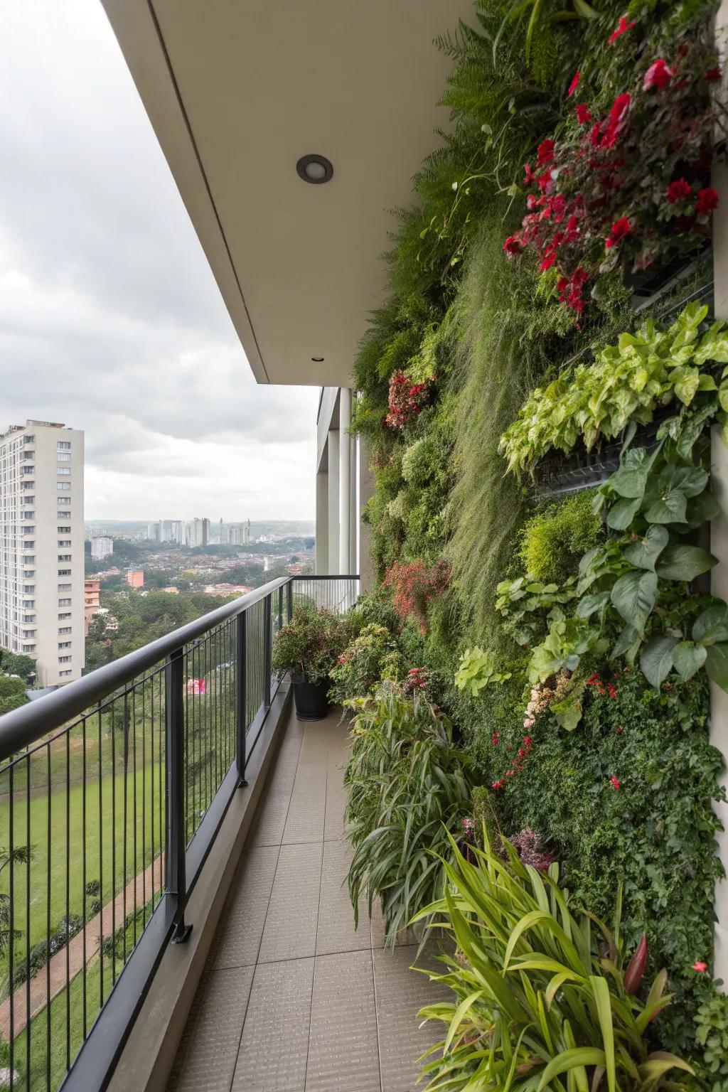 A vertical garden is the key to maximizing greenery in compact spaces.