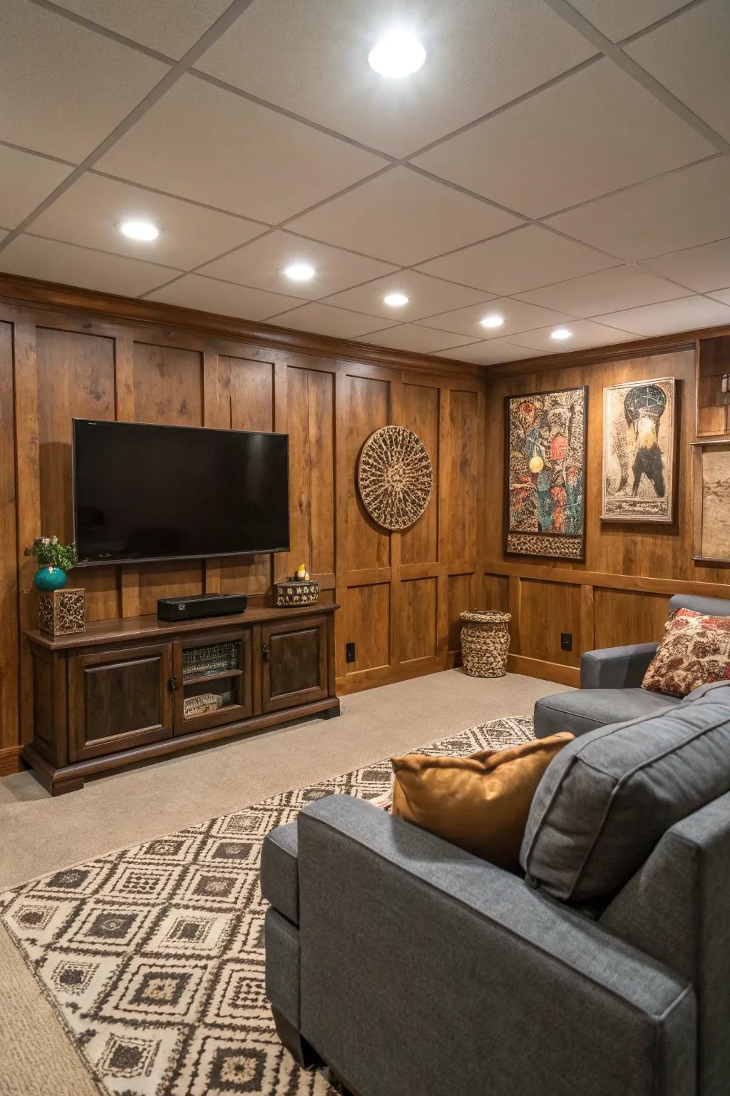 An accent wall introduces character and style.