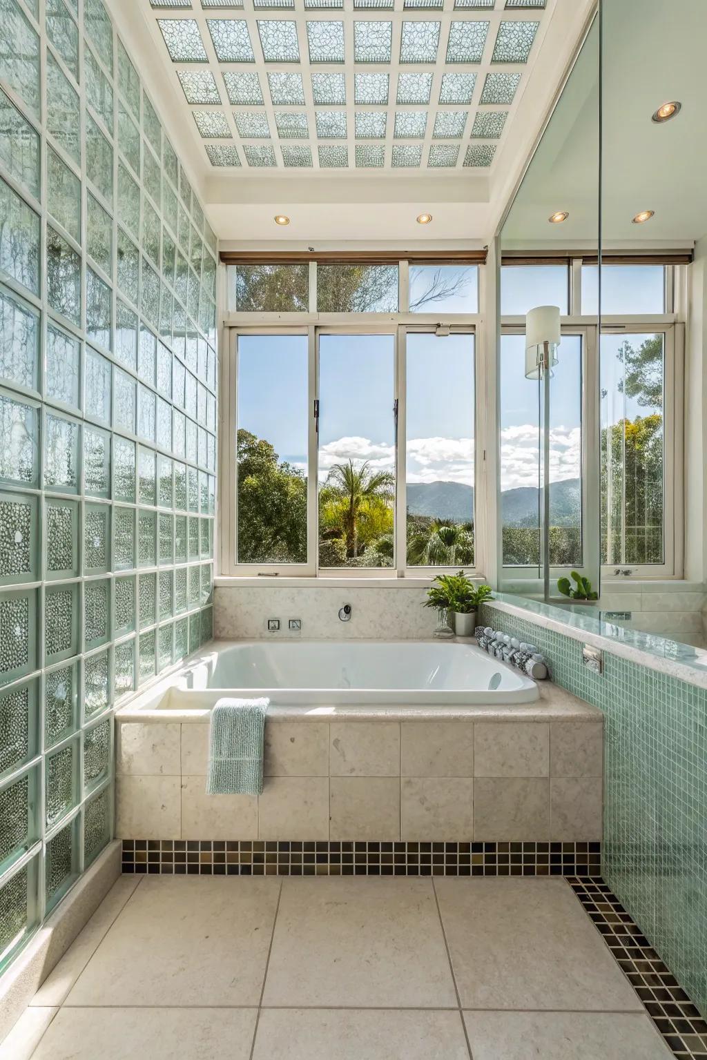 Amplify the sensation of spaciousness through light-enhancing crystalline panels.