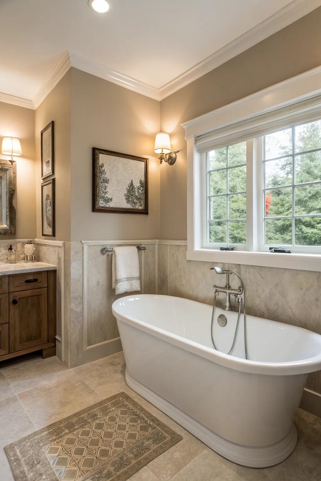 Cultivate a relaxing environment with a neutral palette.