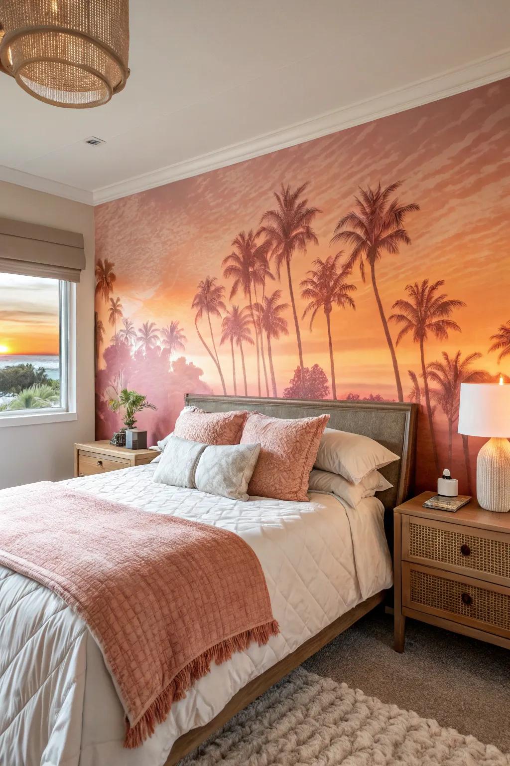 Capture the tranquil charm of a seaside sunset indoors.