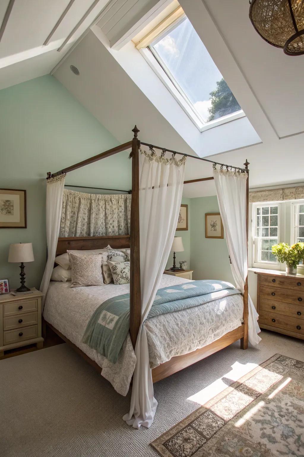 The awning welcomes sunlight, crafting an airy ambiance.