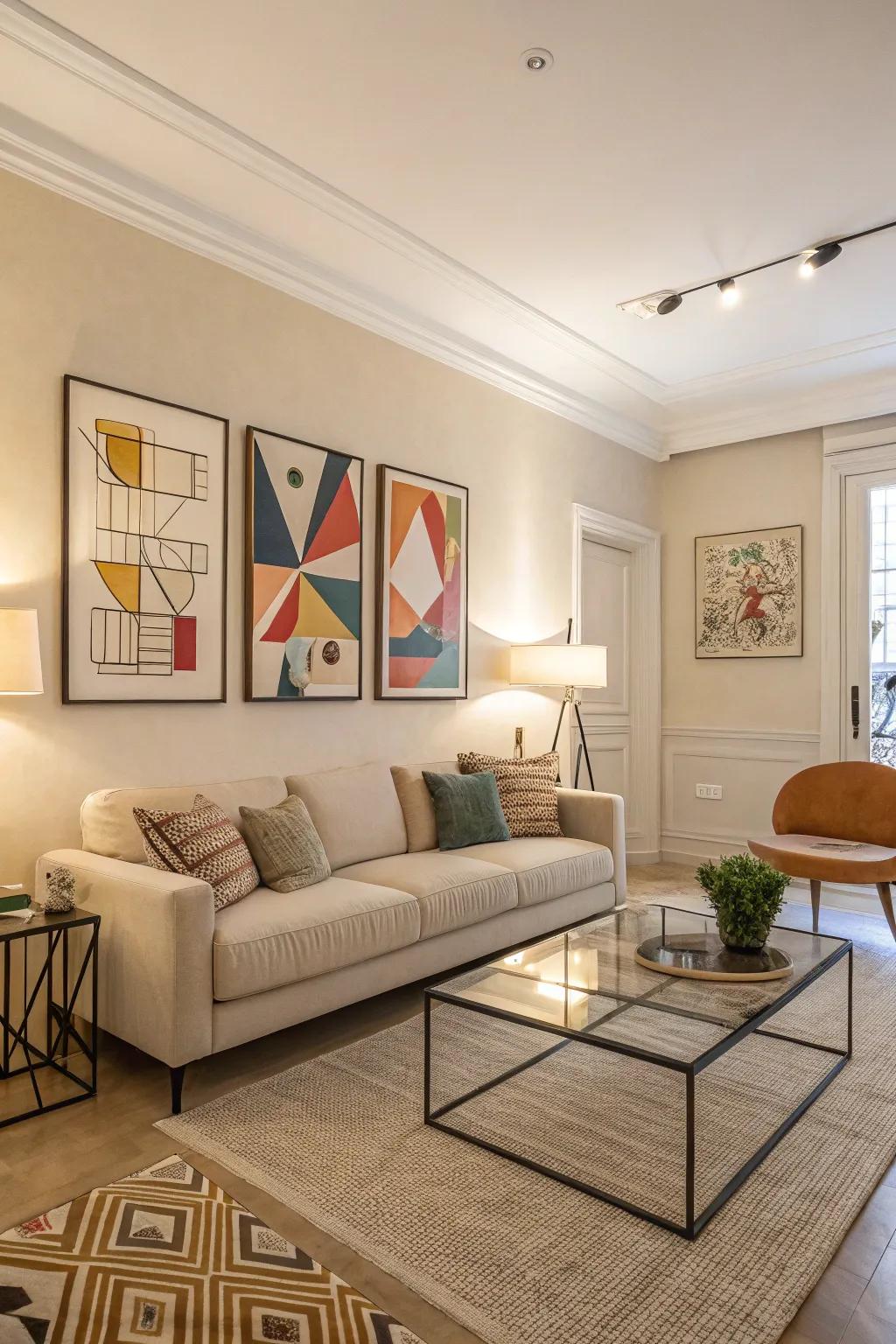 Artwork imparts personality and intrigue.