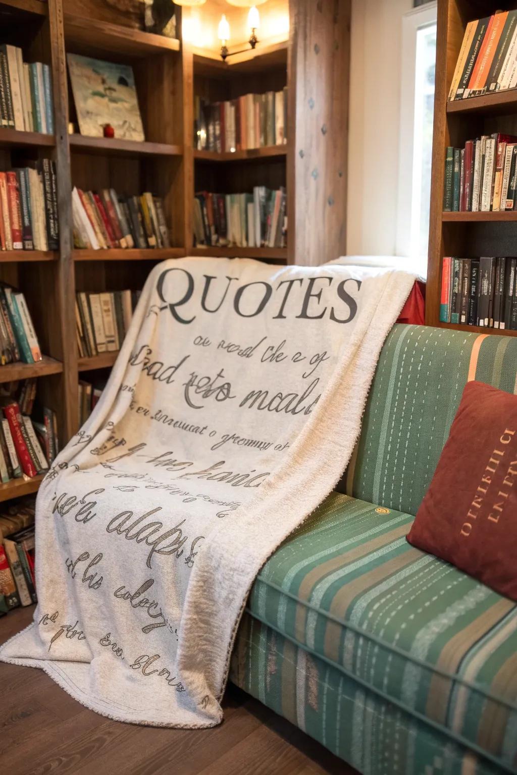 A personalized quote blanket for encouragement and warmth.